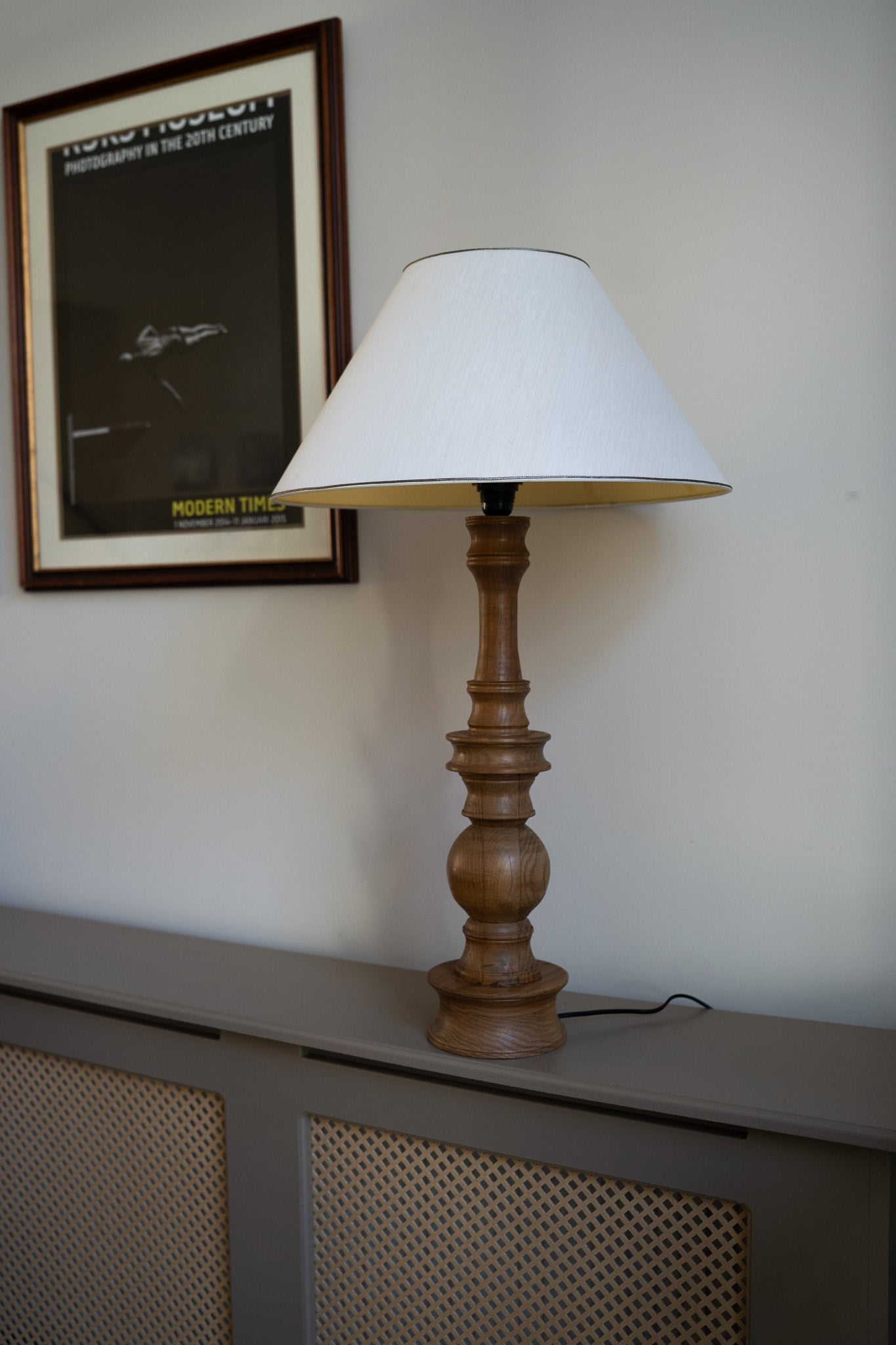 Vintage hoge Houten lampenvoet