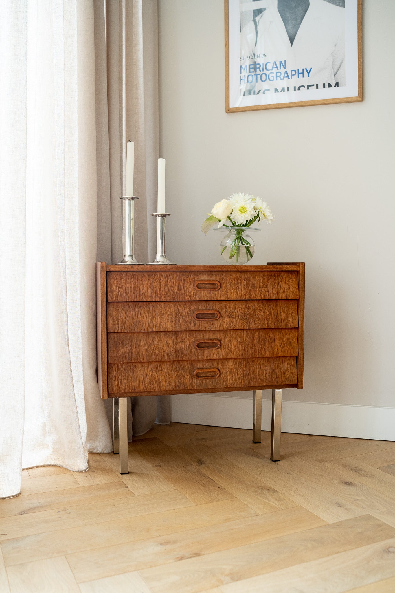Vintage houten ladekastje