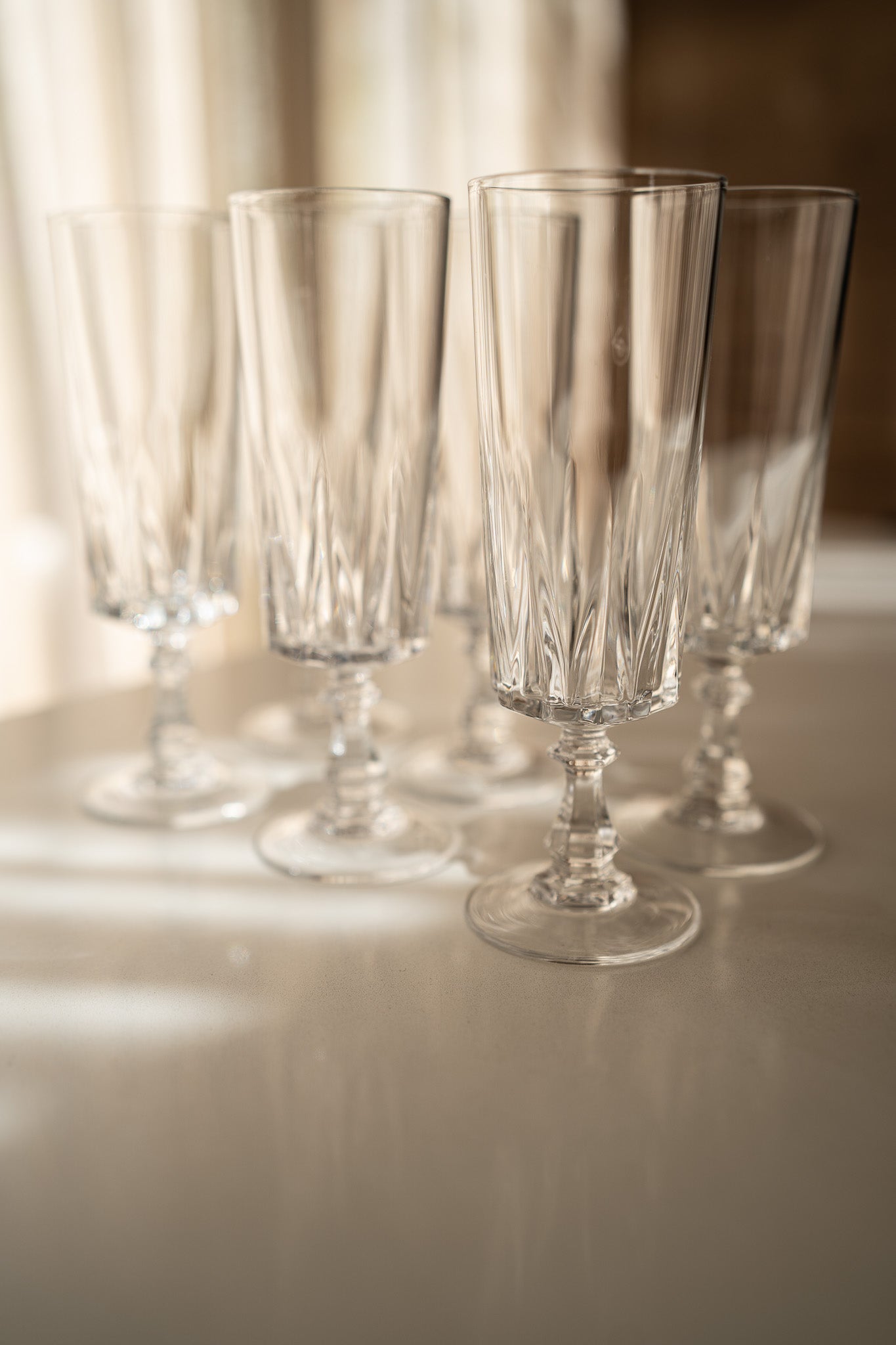 6 champagneglazen Cristal d'Arques Durand Louvre