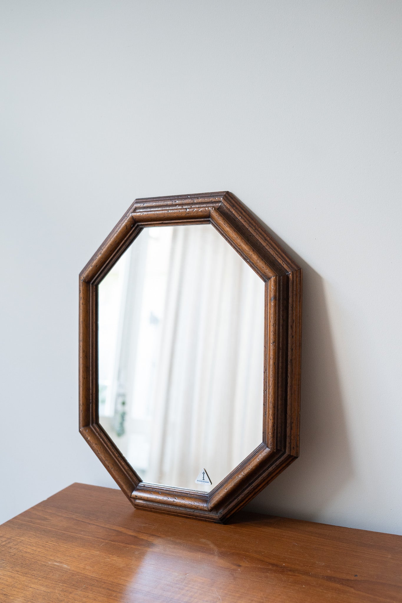 Houten jaren 70 spiegel