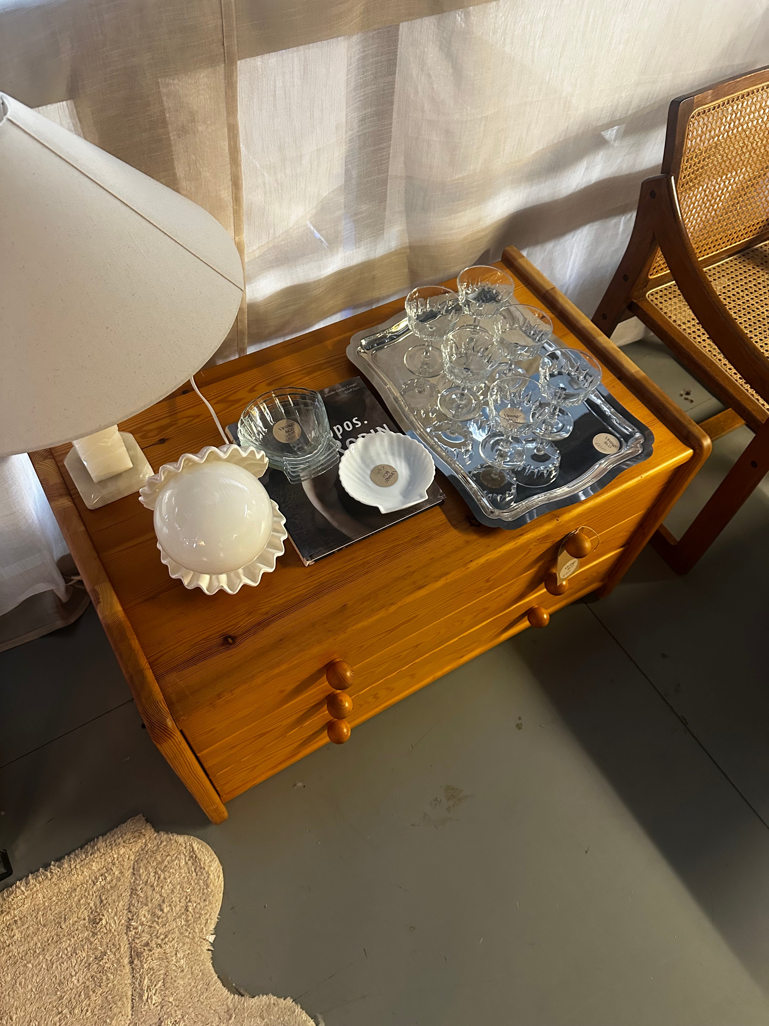 Vintage grenen ladekast