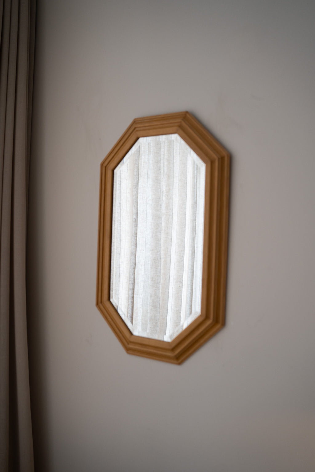 Houten vintage spiegel