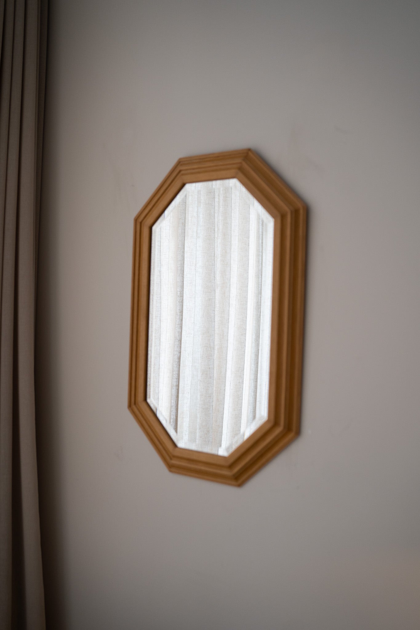 Houten vintage spiegel