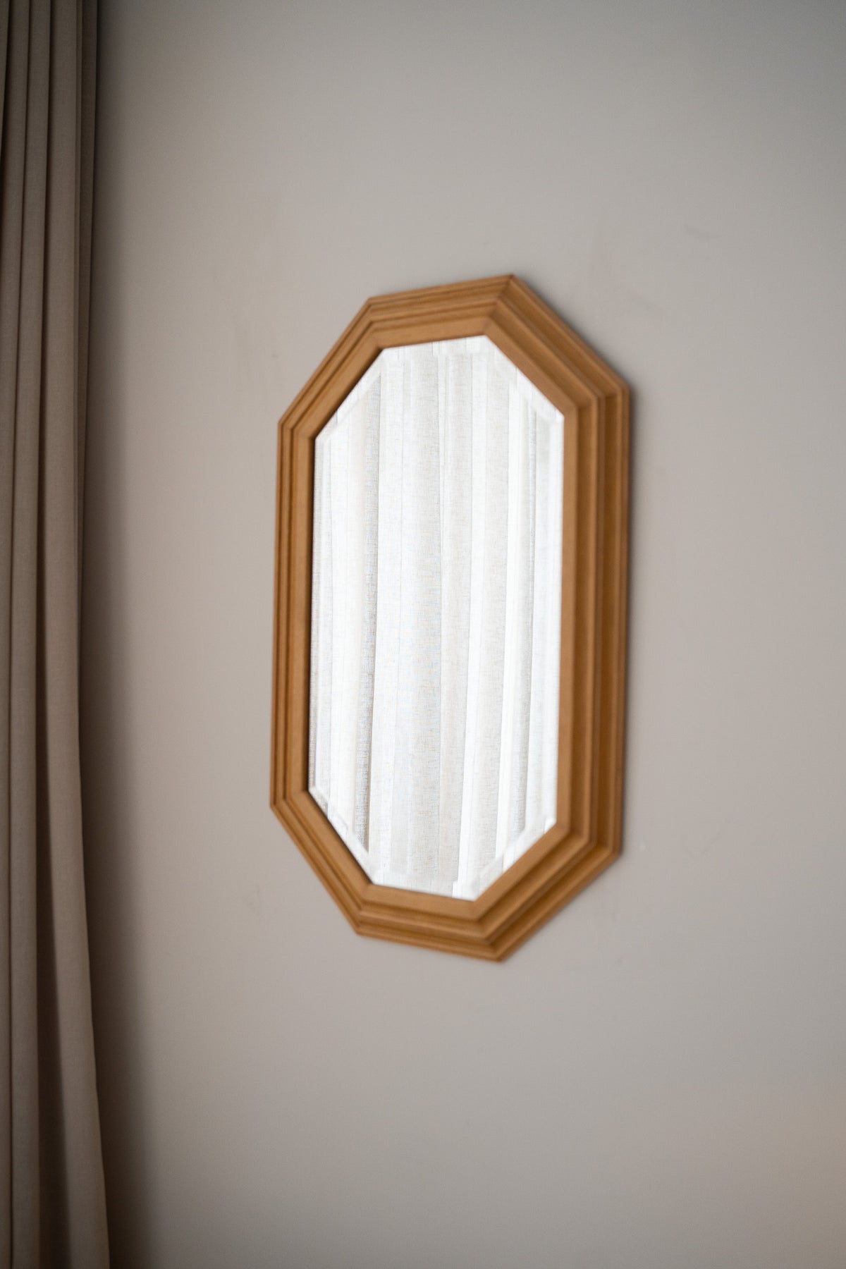 Houten vintage spiegel