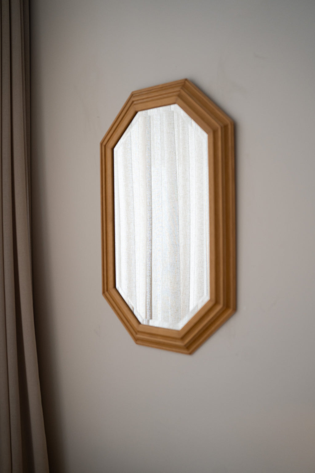Houten vintage spiegel