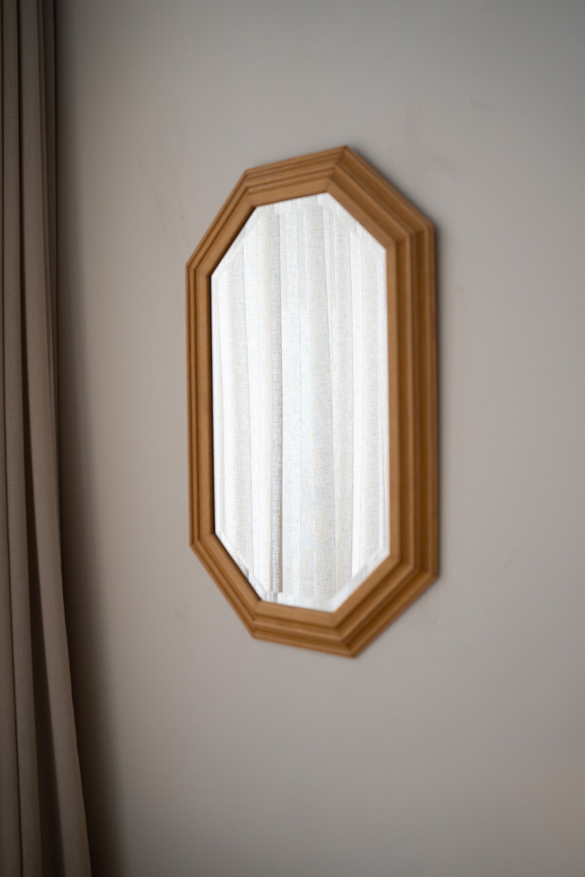 Houten vintage spiegel