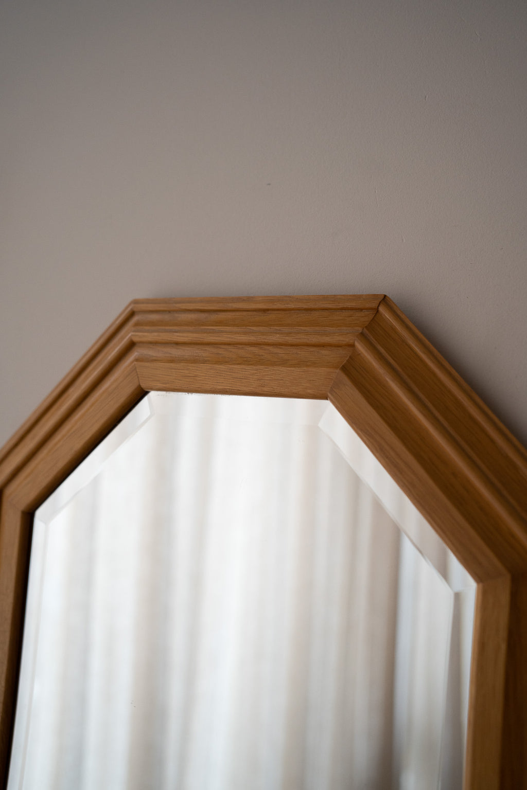 Houten vintage spiegel