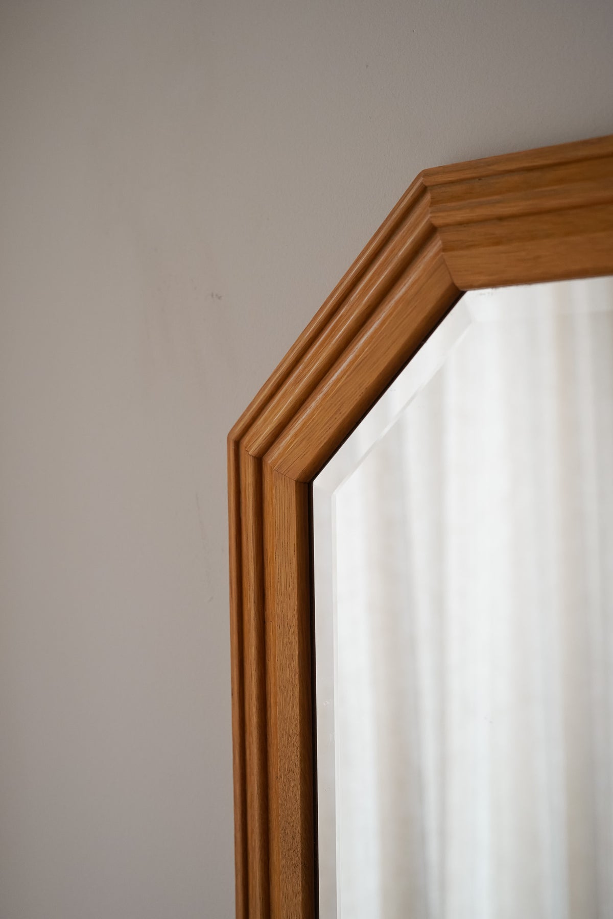 Houten vintage spiegel