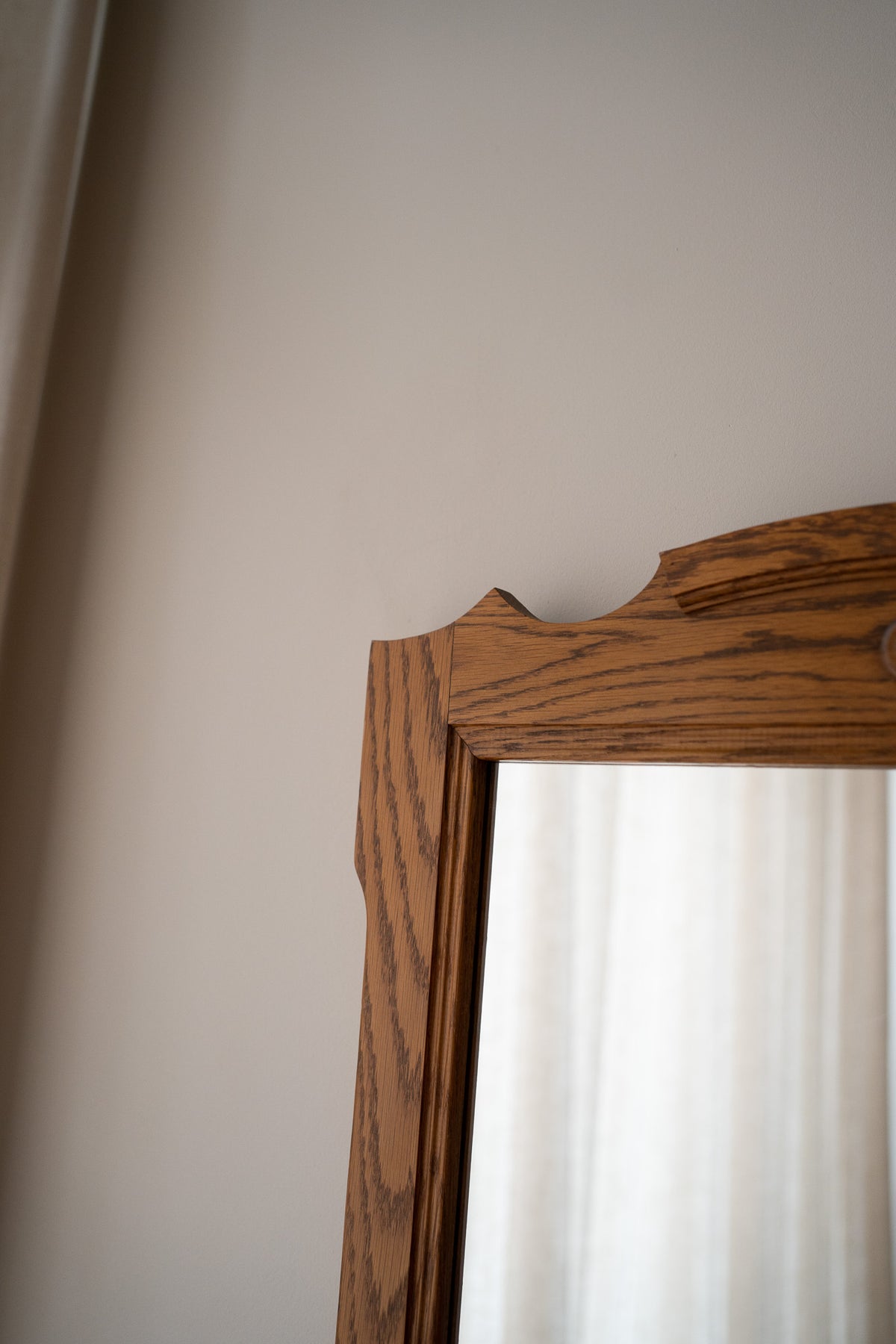 Houten spiegel art deco stijl