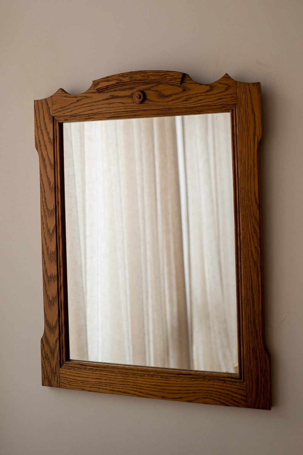Houten spiegel art deco stijl