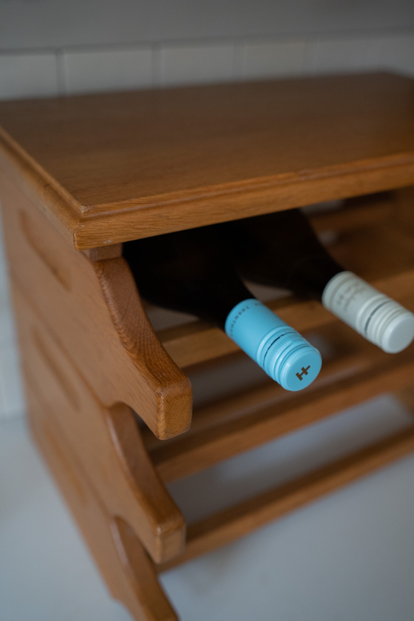 Vintage houten wijnrek