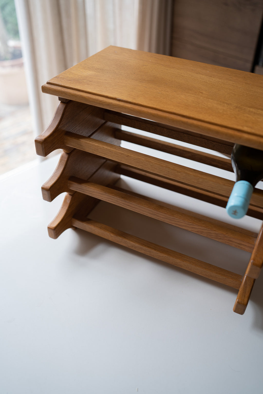 Vintage houten wijnrek