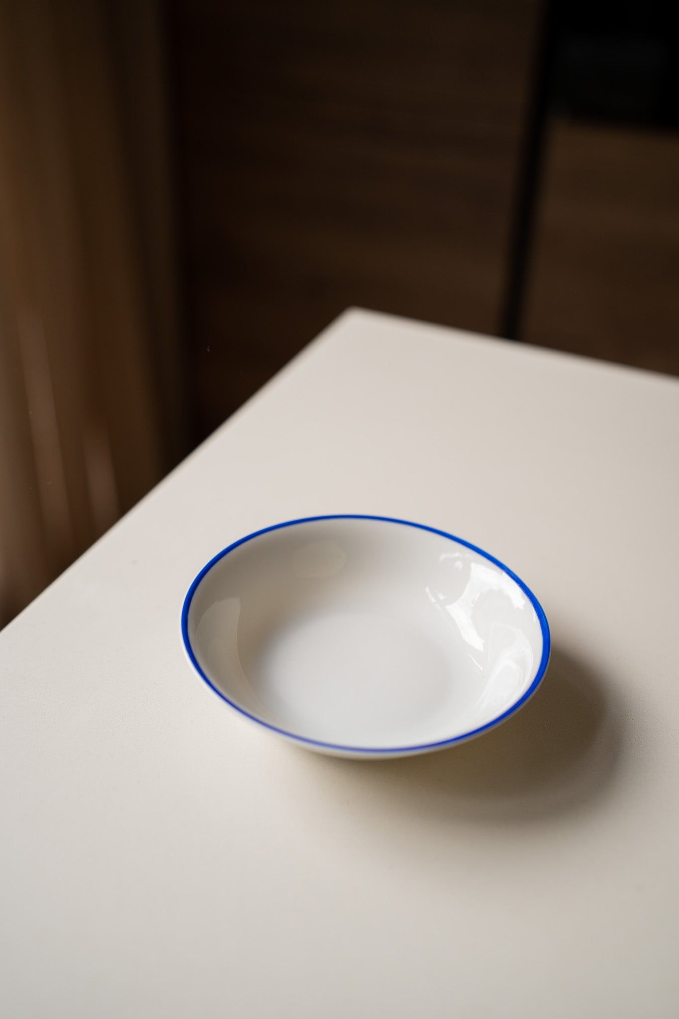 4 schaaltjes met blauwe rand