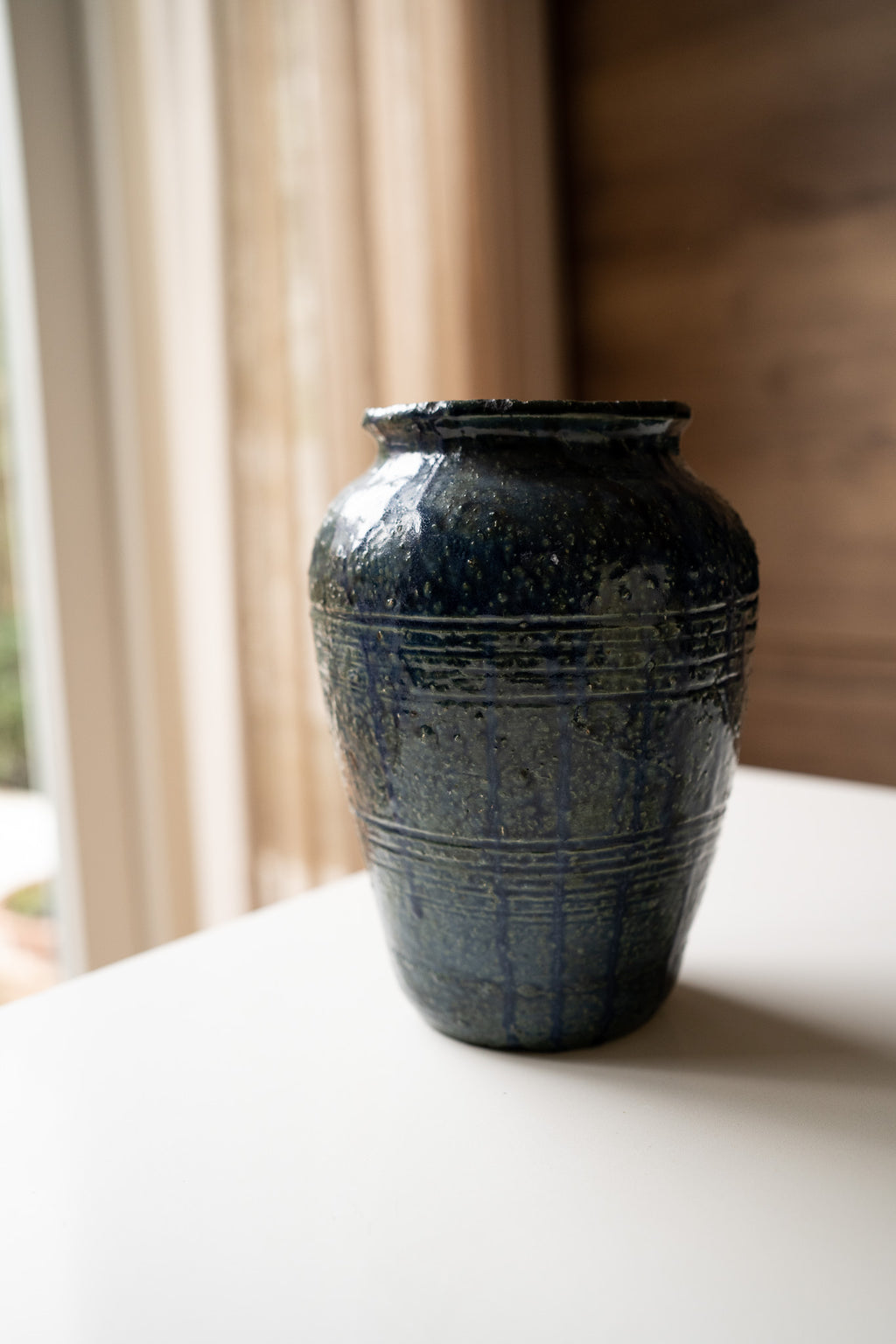 Grote donkerblauwe vaas