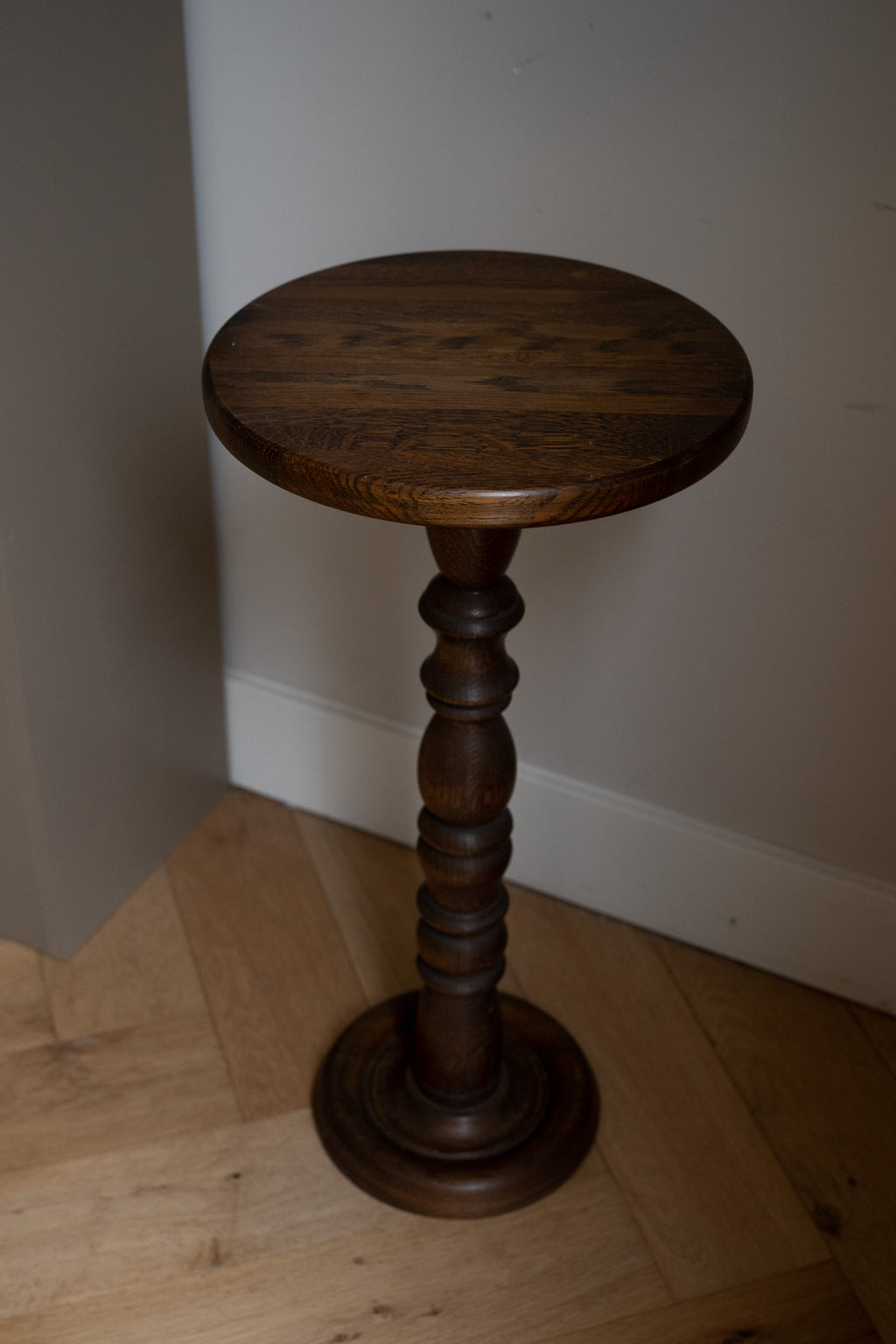 Vintage houten pilaar/ plantentafel