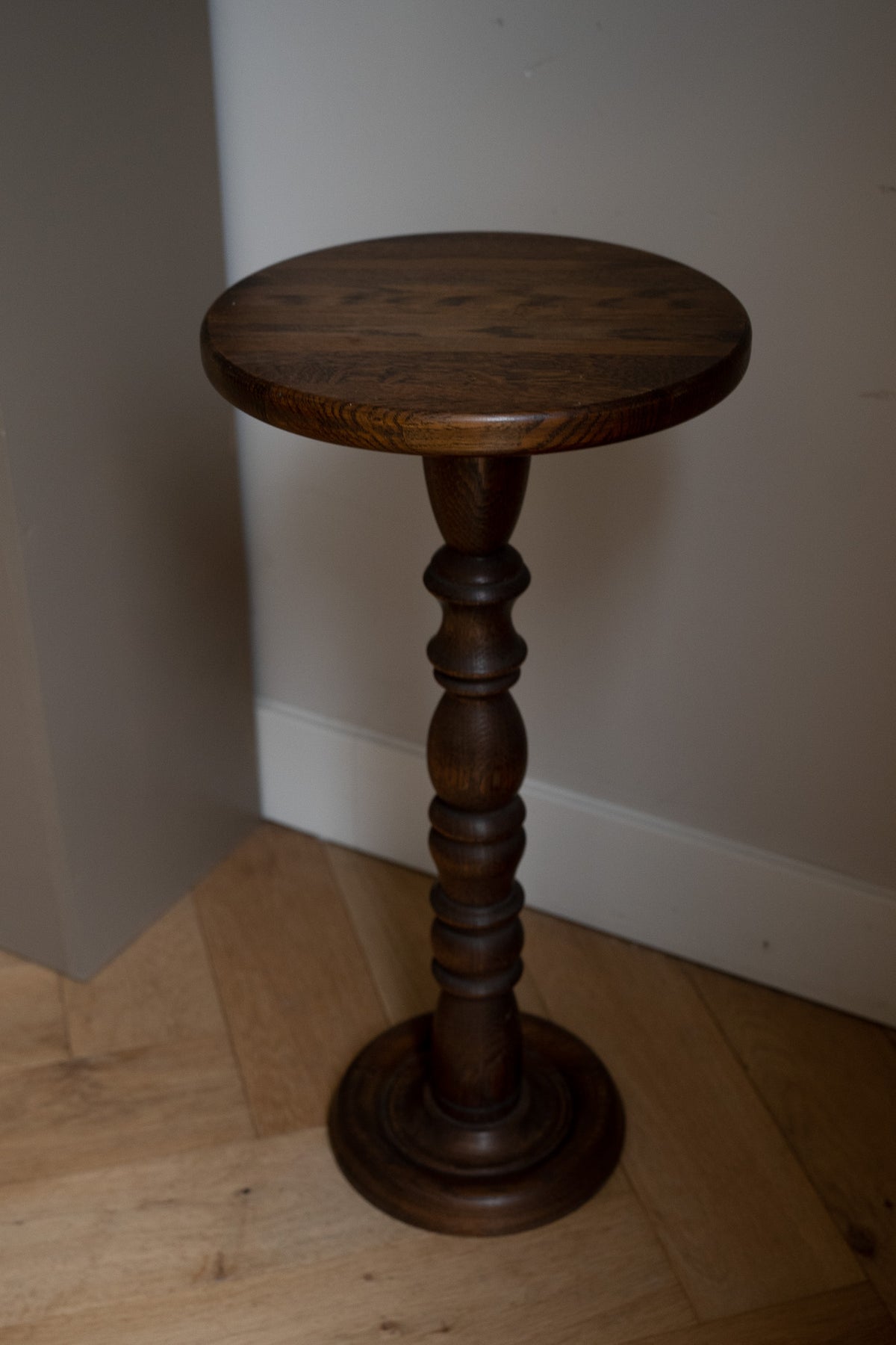 Vintage houten pilaar/ plantentafel