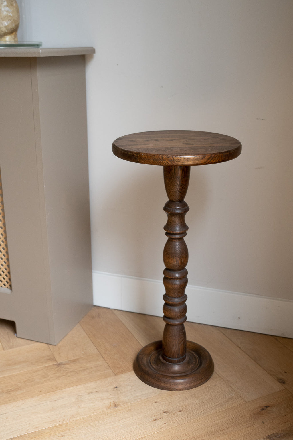 Vintage houten pilaar/ plantentafel