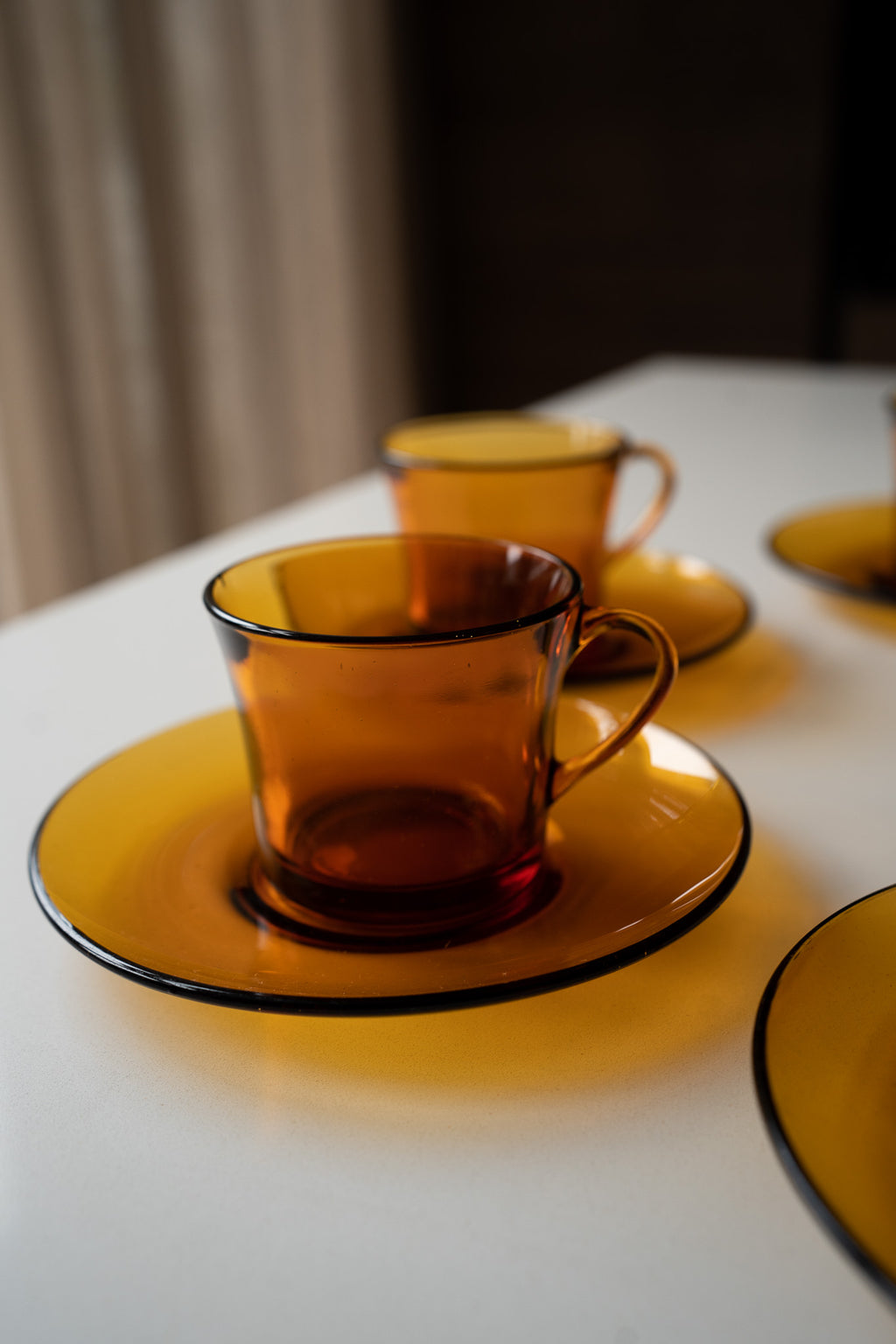 Set van 6 duralex kop en schotels