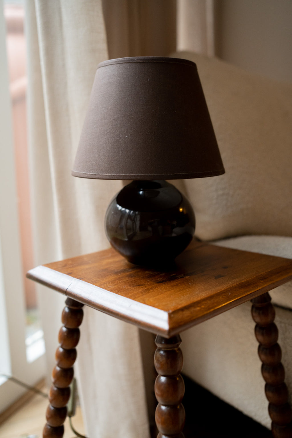 Donkerbruine bollamp