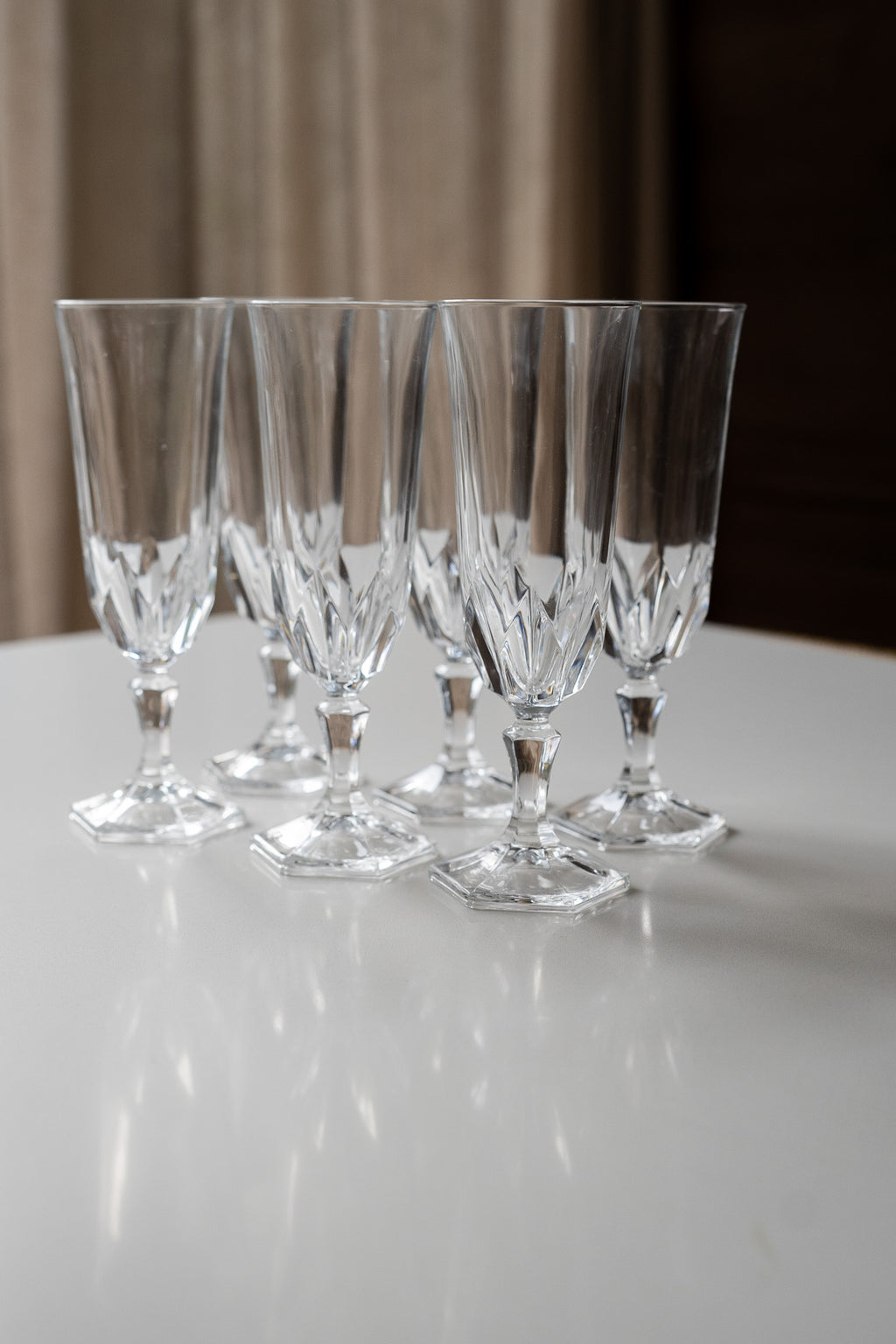 Set 6 vintage kristallen champagneglazen