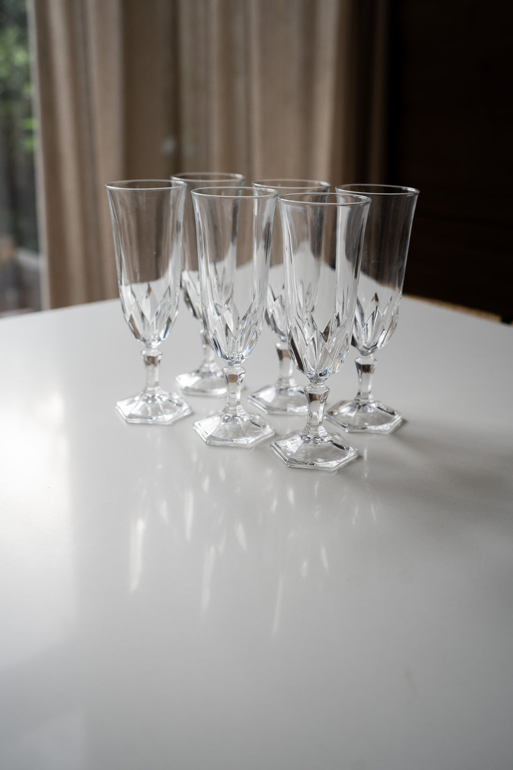 Set 6 vintage kristallen champagneglazen