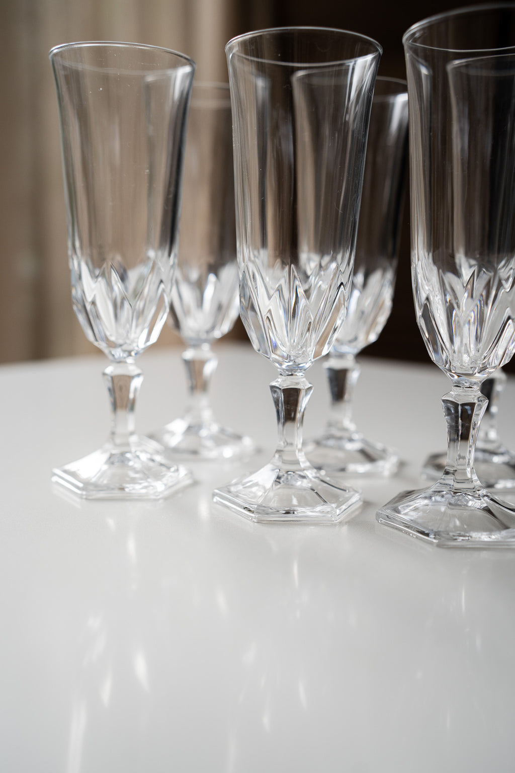 Set 6 vintage kristallen champagneglazen