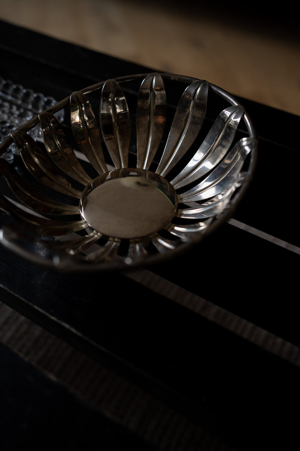 Mid Century Modern chromed fruit basket