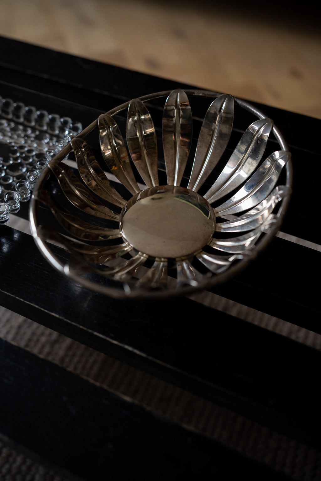 Mid Century Modern chromed fruit basket