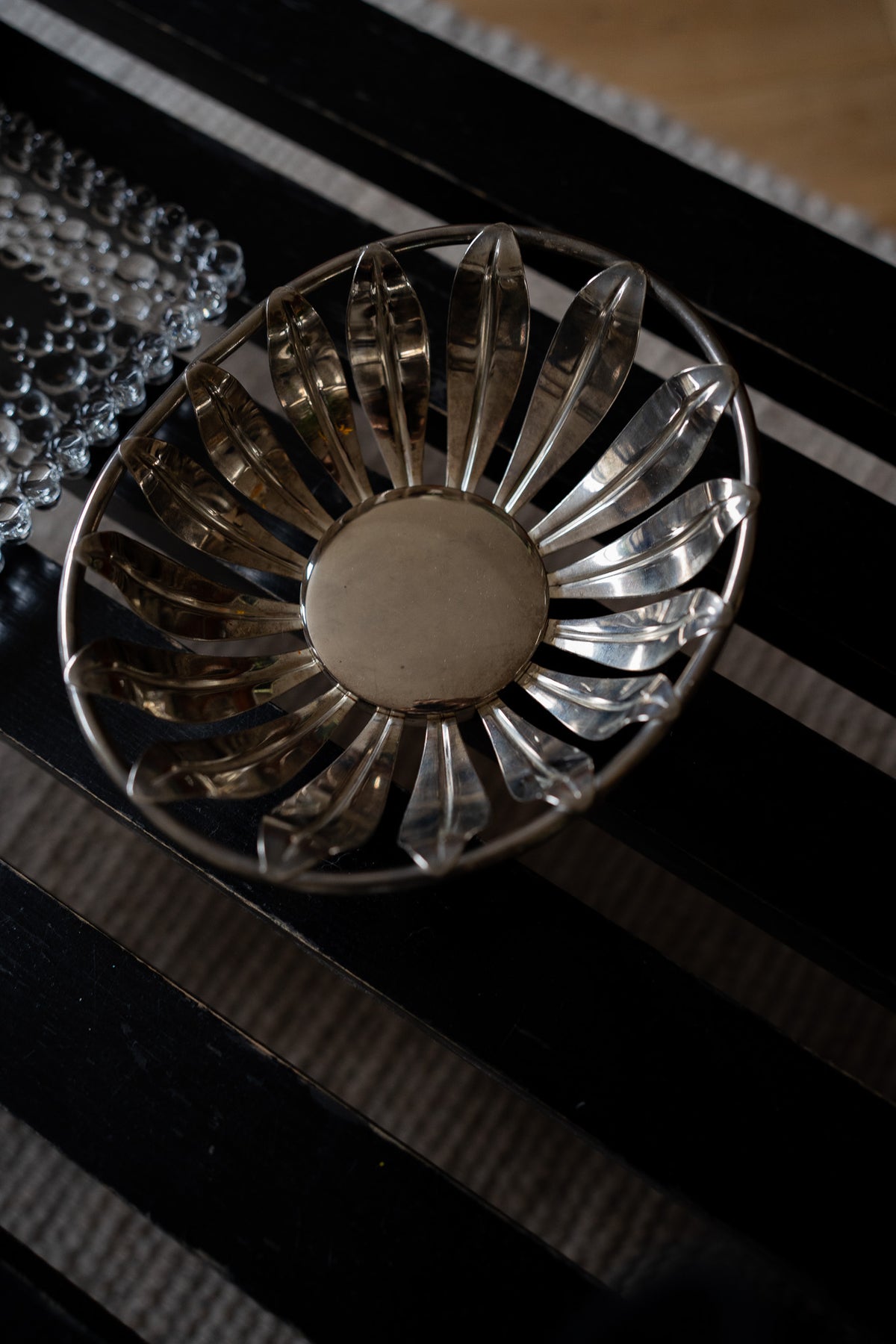 Mid Century Modern chromed fruit basket