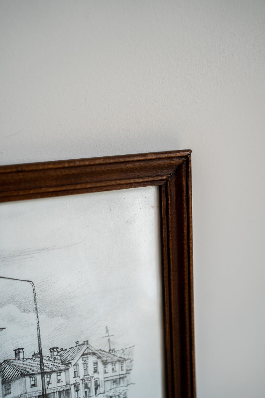 Houten lijst met schets