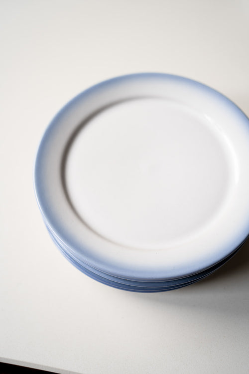 5 lichtblauwe ontbijtborden