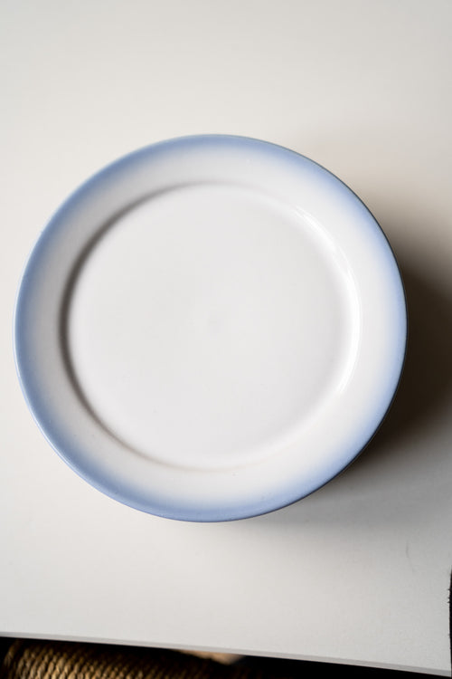 5 lichtblauwe ontbijtborden