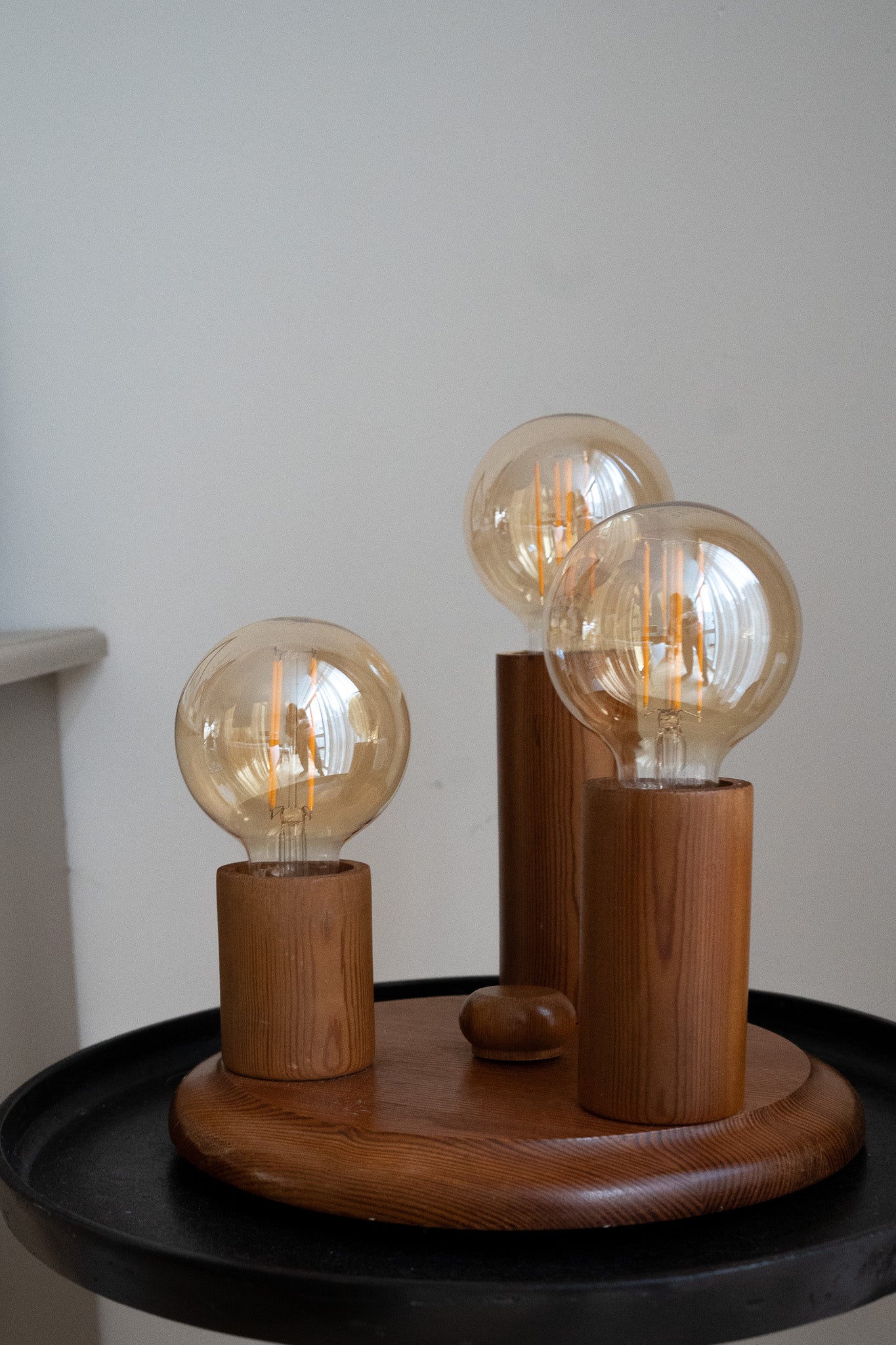 Vintage houten plafonniere