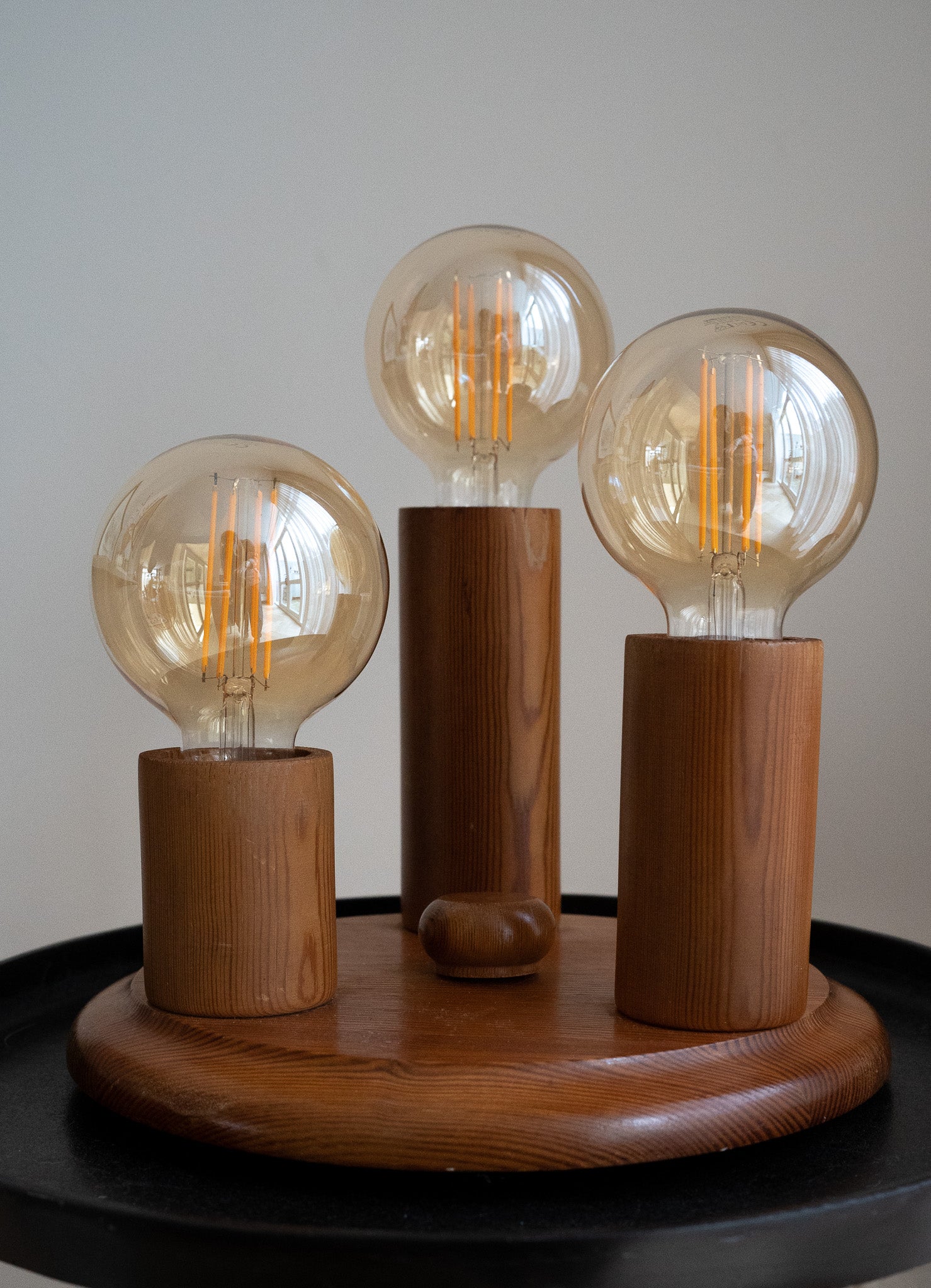 Vintage houten plafonniere