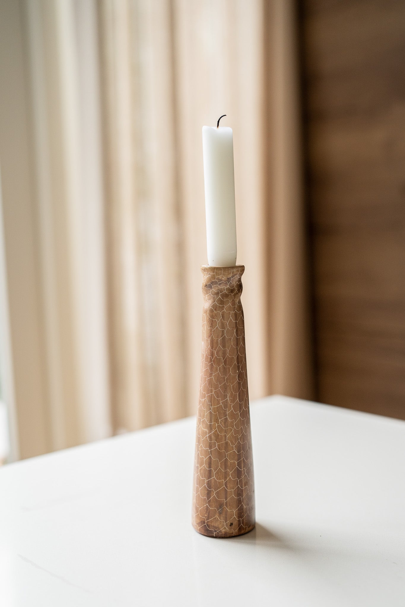 Candelholder hand carved