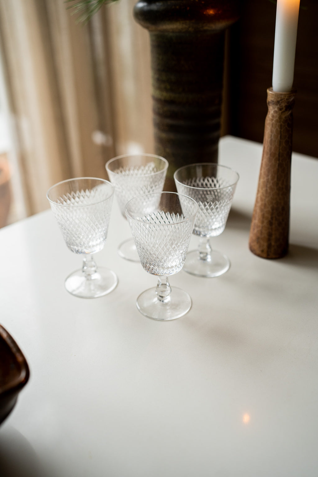 Set van 4 kristallen glazen