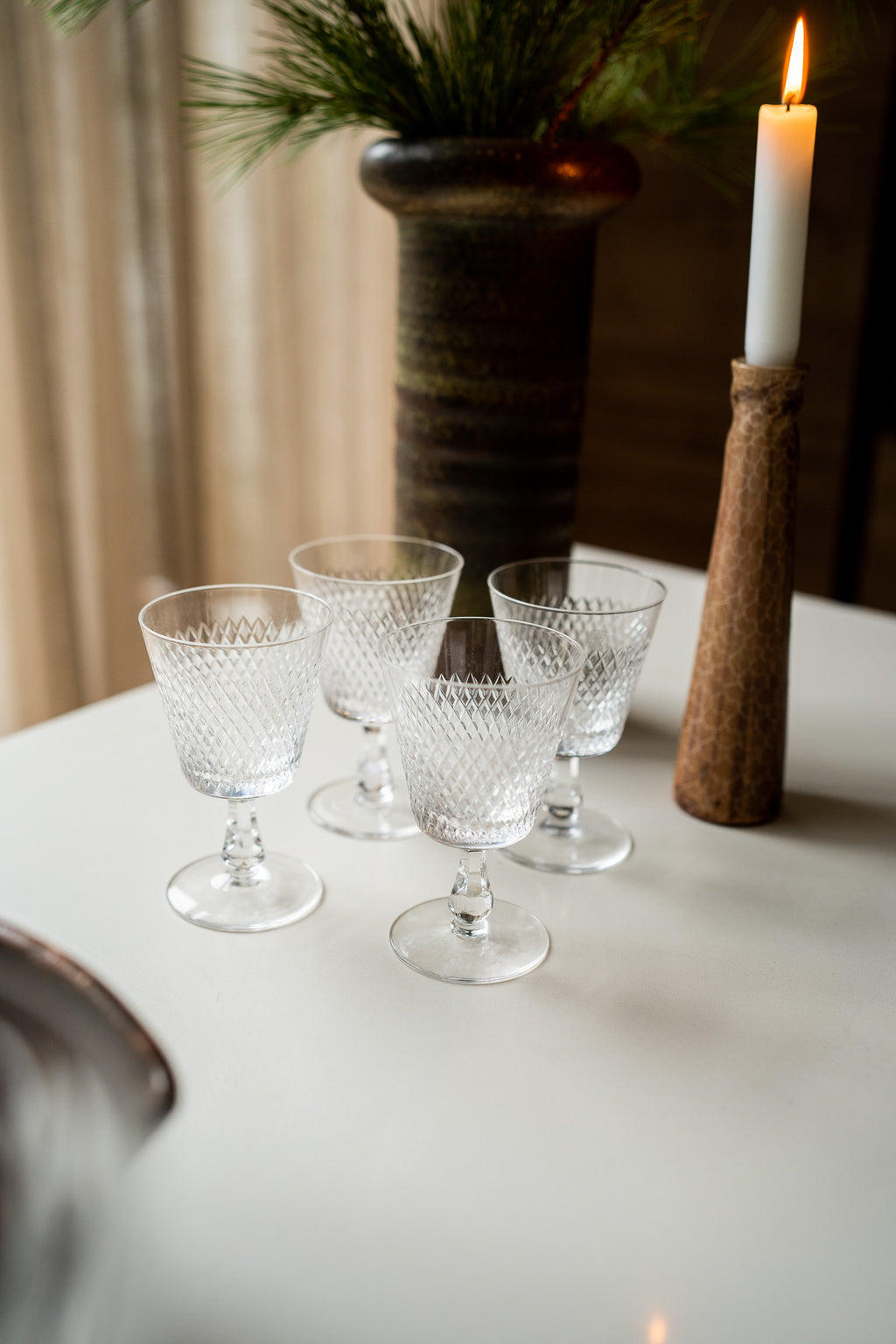 Set van 4 kristallen glazen