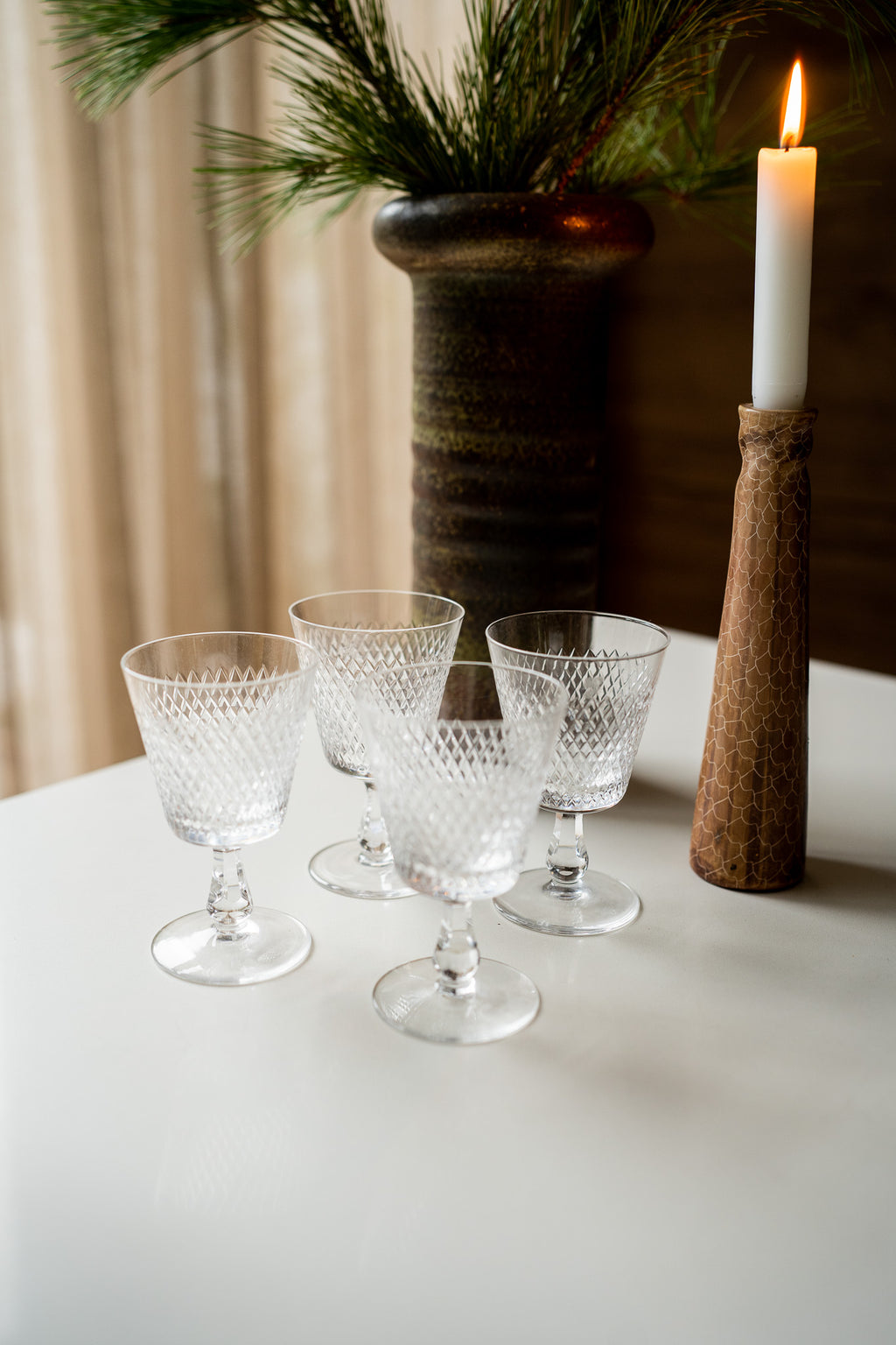 Set van 4 kristallen glazen