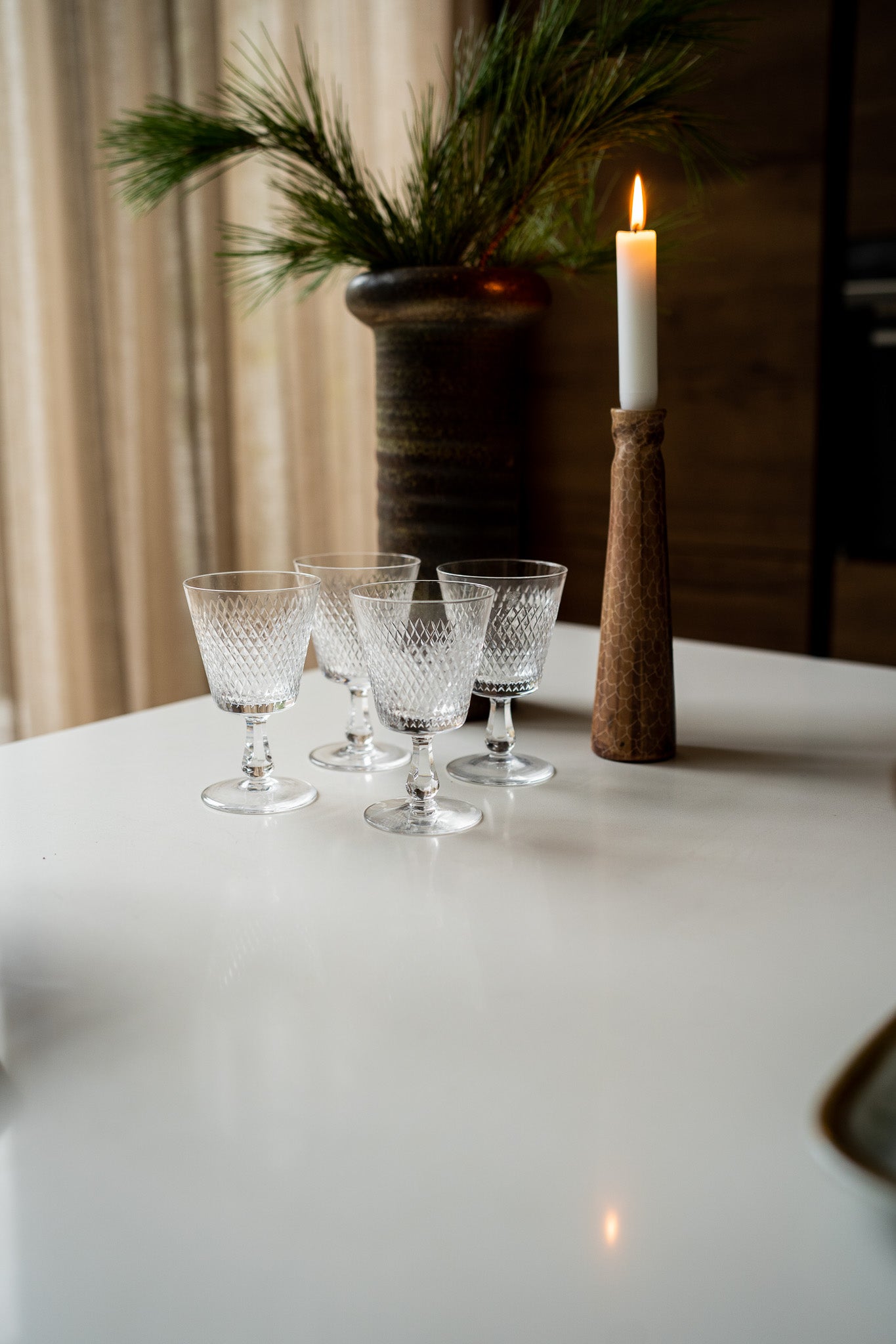 Set van 4 kristallen glazen