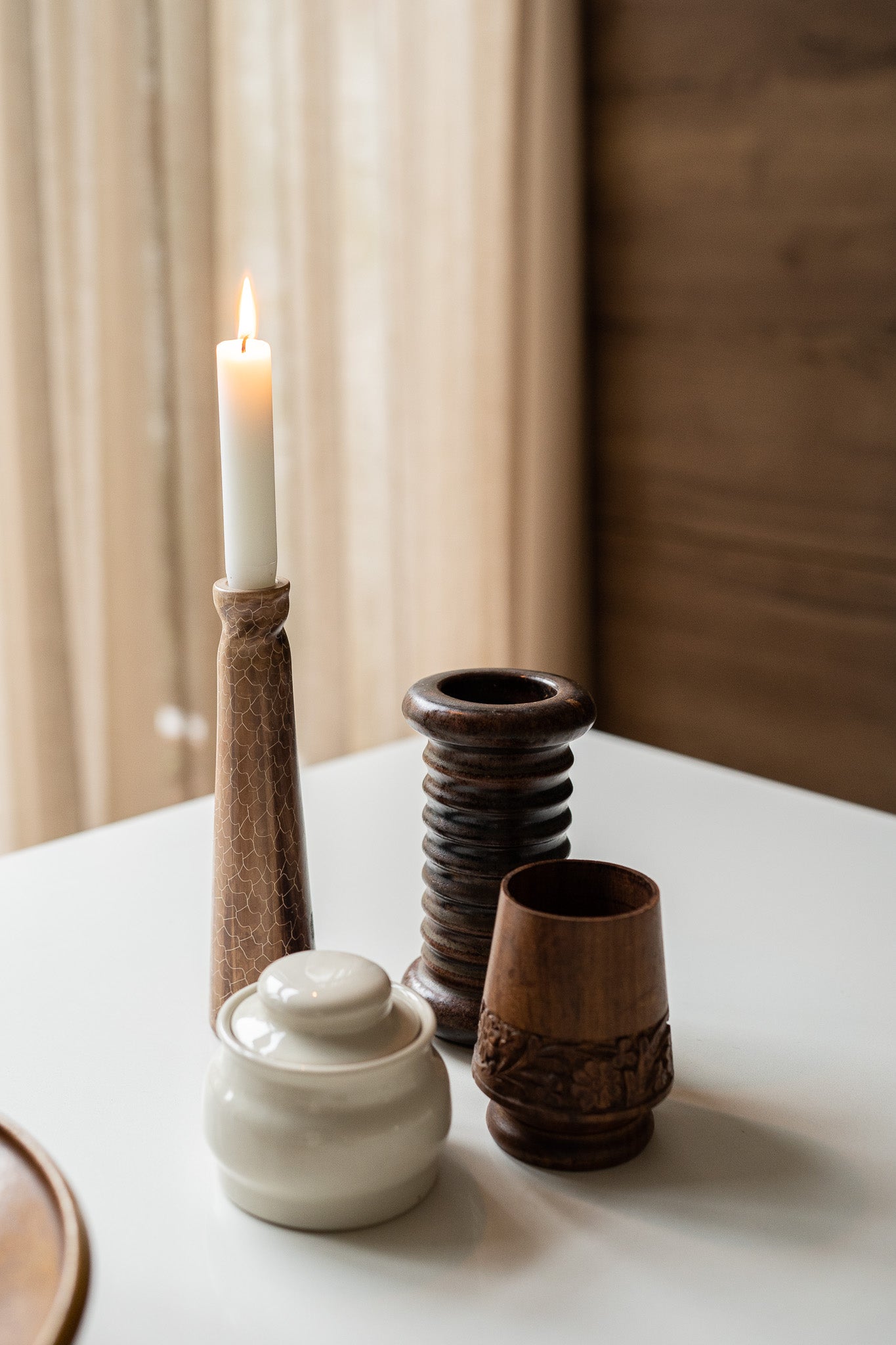 Candelholder hand carved