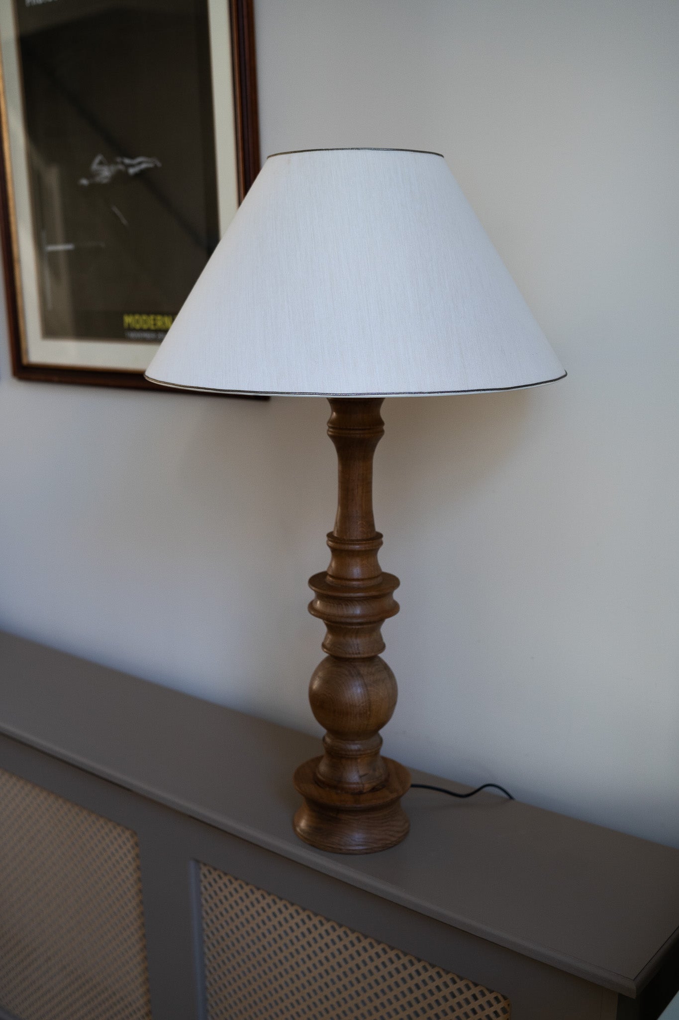 Vintage hoge Houten lampenvoet