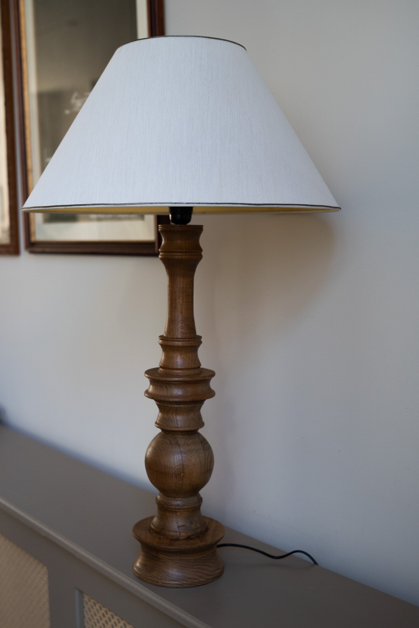 Vintage hoge Houten lampenvoet