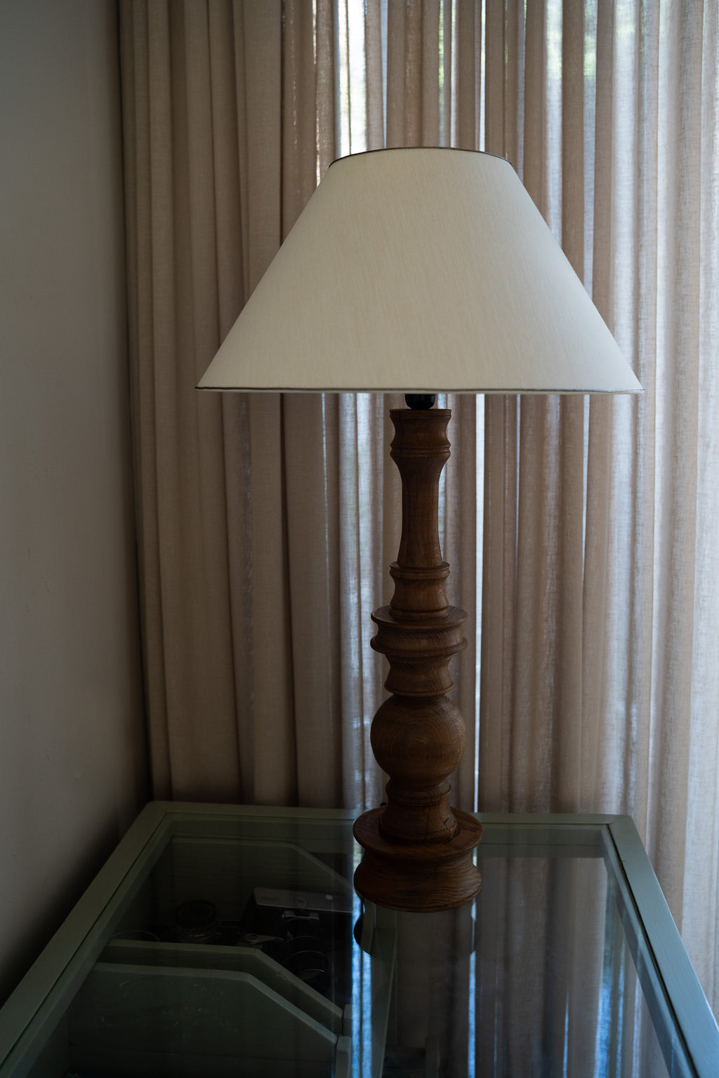 Vintage hoge Houten lampenvoet