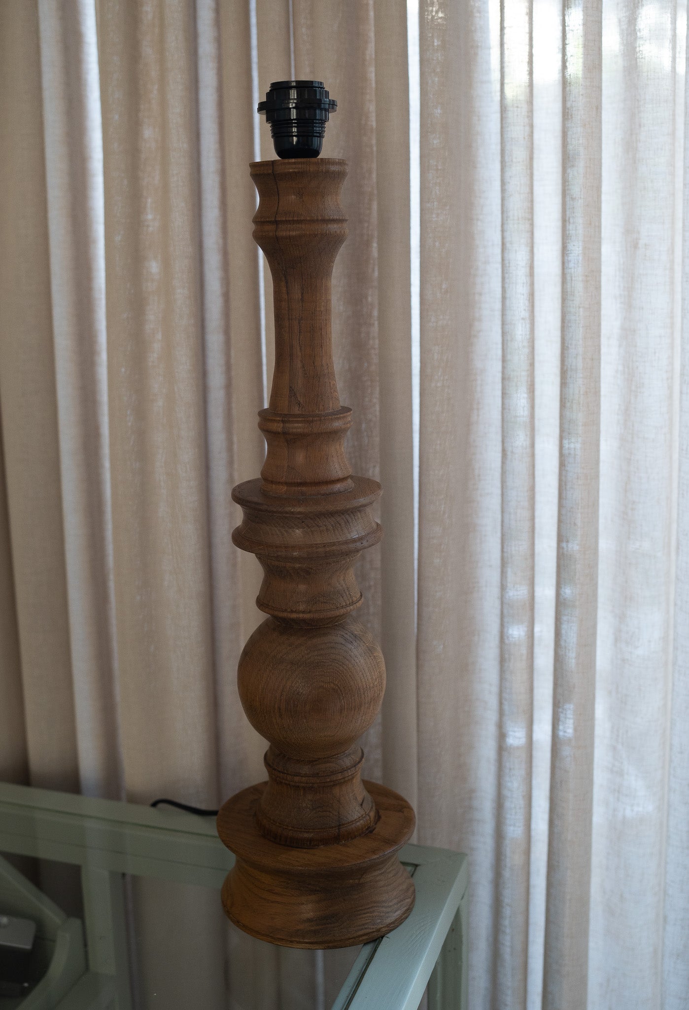 Vintage hoge Houten lampenvoet