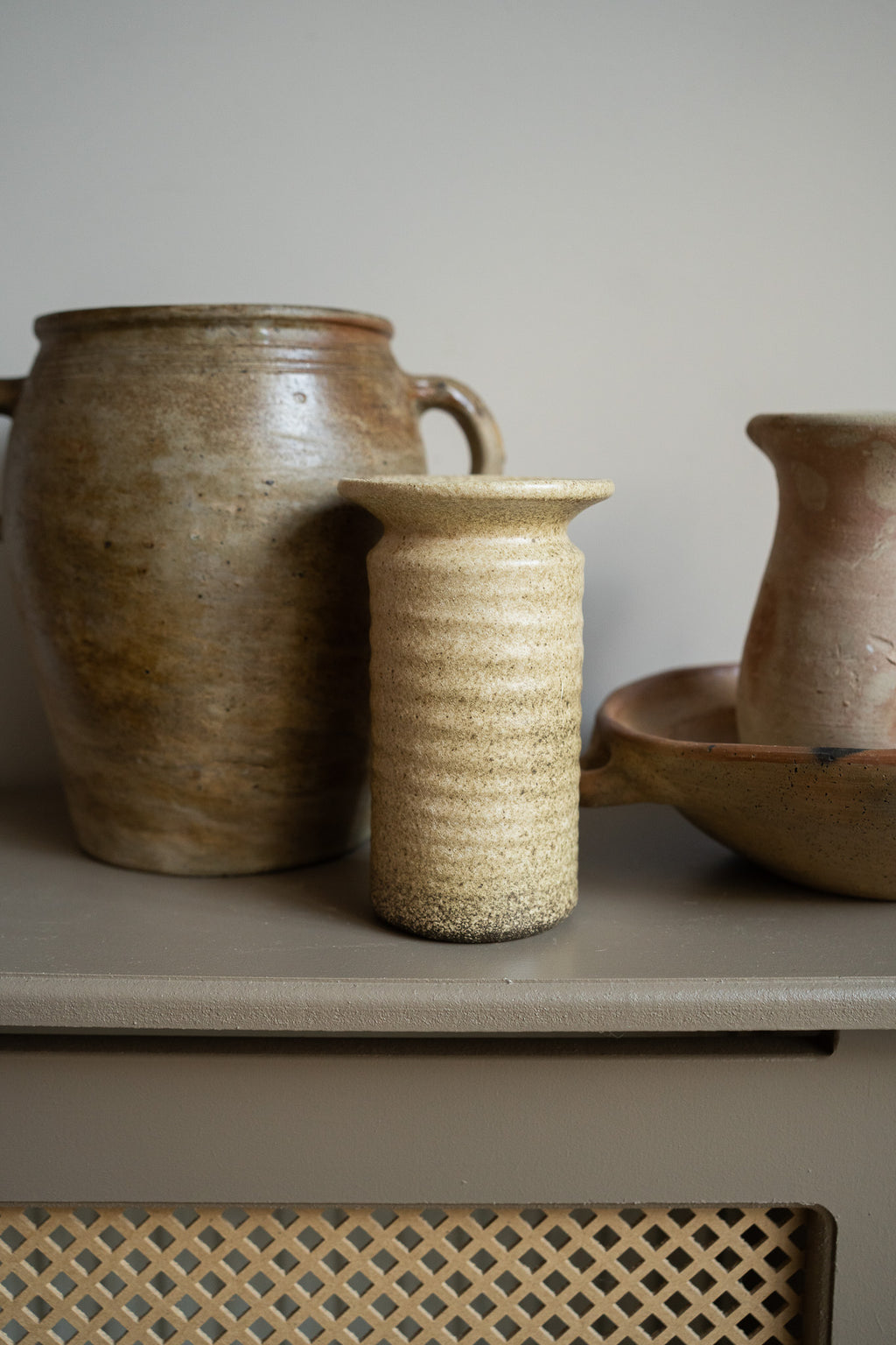 Cremekleurige ribbel vaas