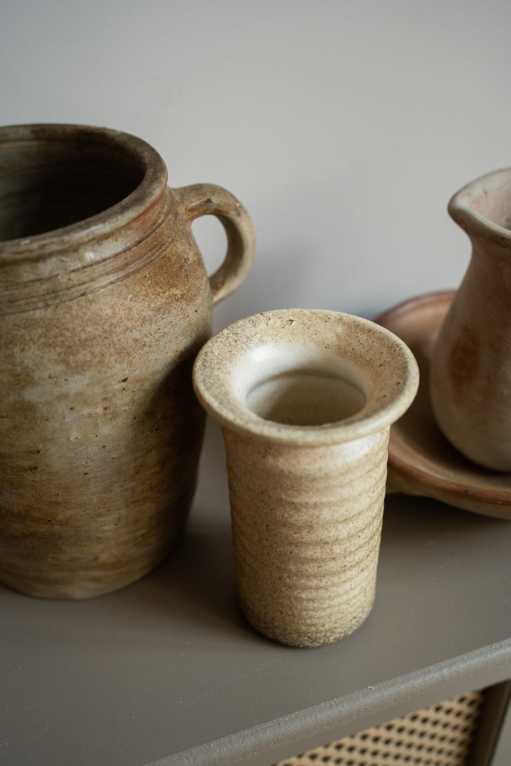 Cremekleurige ribbel vaas