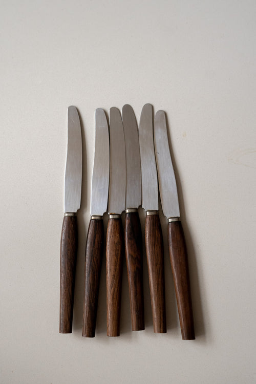 6 kaasmesjes met houten handvat