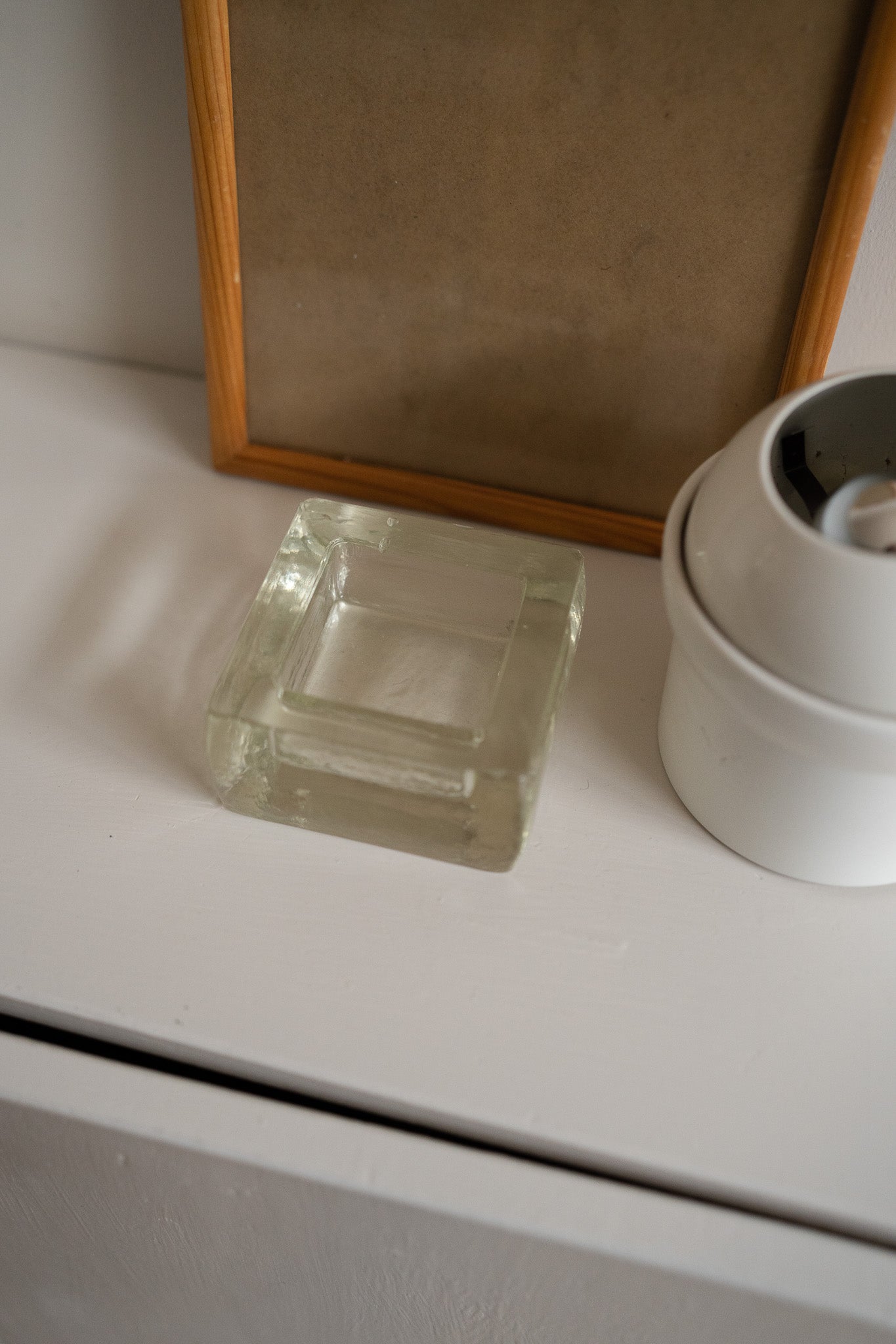 Vierkante glazen schaal