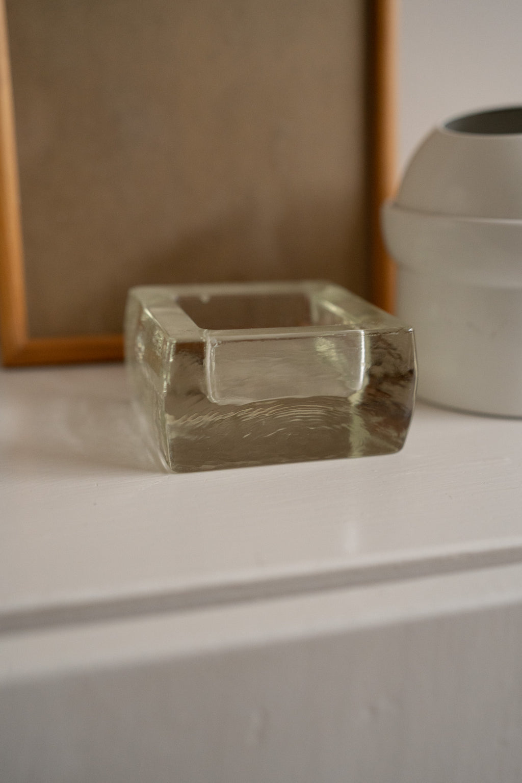 Vierkante glazen schaal