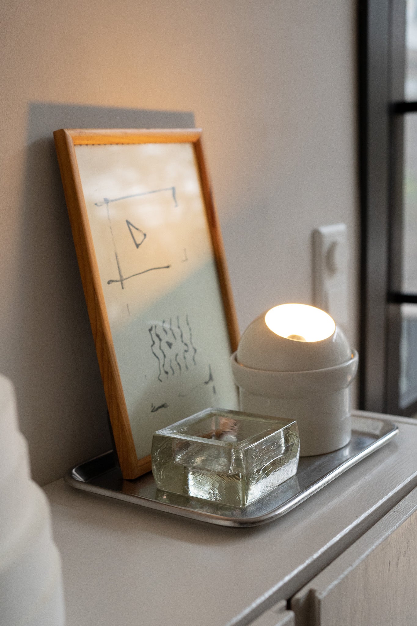 Vierkante glazen schaal